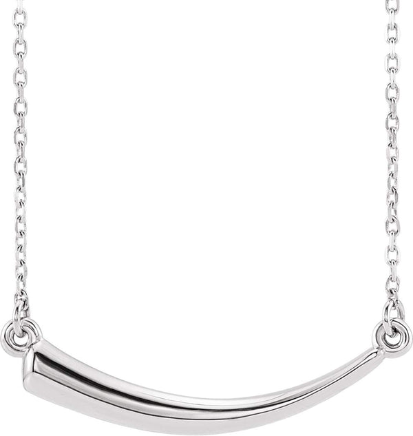 Mirror-Polished Horn Necklace, Sterling Silver, 18"