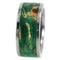 Dark Green Burl 10mm Comfort Fit Interchangeable Titanium Ring, Size 13.75