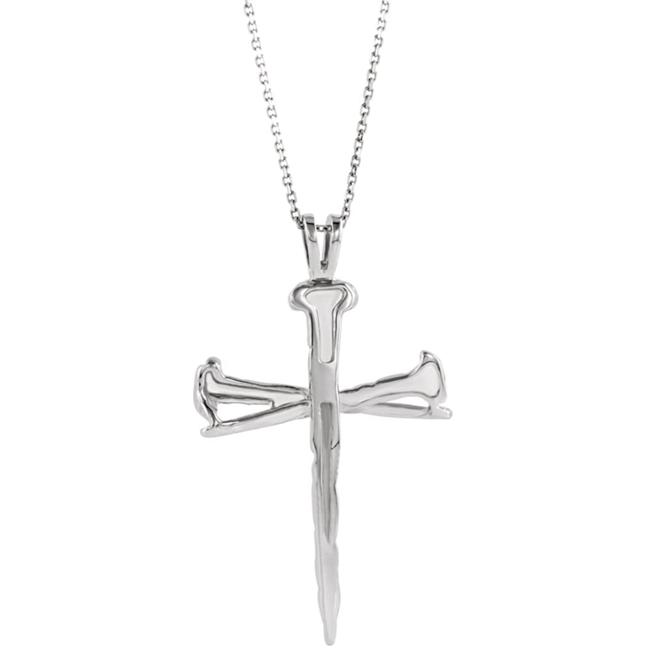 Nail Design Cross Sterling Silver Pendant (43X29.50 MM)