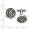 Stainless Steel Antiqued Pebbled Textured Round Cuff Links, 18MM