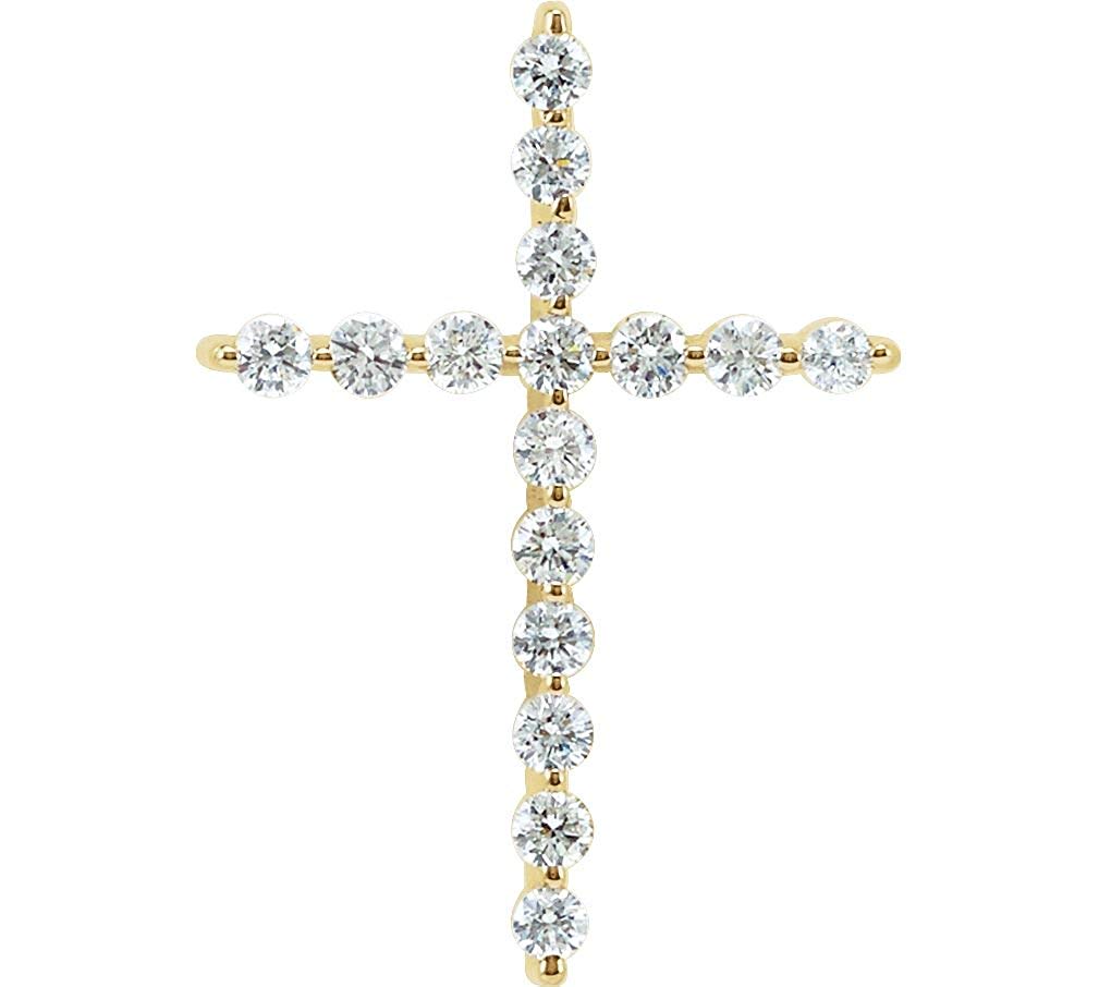 Diamond Cross 14k Yellow Gold Pendant (.625 Ctw, G-H Color, I1 Clarity)