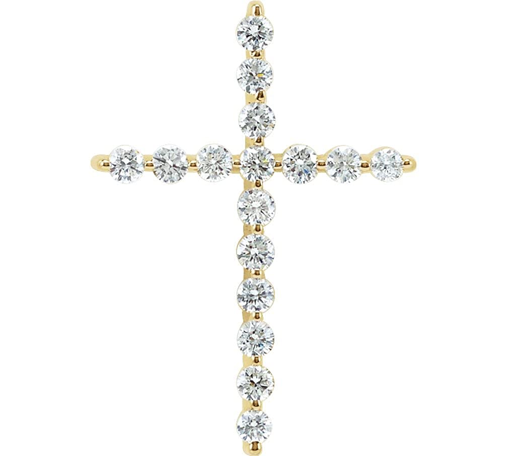 Diamond Cross 14k Yellow Gold Pendant (.5 Ctw, G-H Color, I1 Clarity)