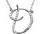 Diamond Initial Letter 'D' Rhodium-Plated 14k White Gold Pendant Necklace, 17" (GH, I1, 1/8 Ctw)