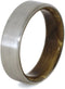 Whiskey Barrel Oak 6mm Comfort-Fit Brushed Titanium Wedding Band, Size 8.75