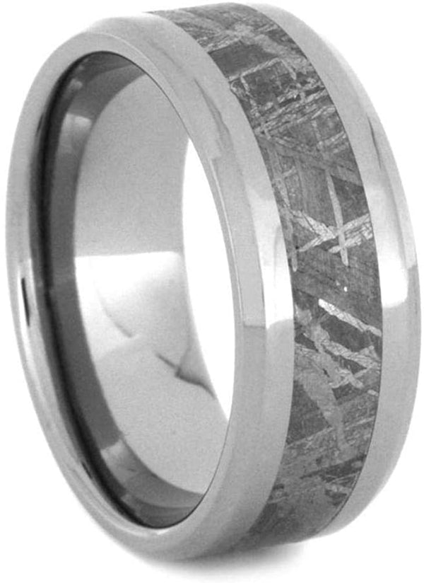 Titanium, Gibeon Meteorite 8mm Comfort-Fit Flat Band (4.75)