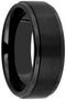 Men's Black Ceramic 8mm Comfort-Fit Pipe Edge Band, Size 11