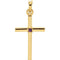 Amethyst Inset Cross 14k Yellow Pendant (22.65x11.4MM)