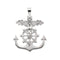 Anchor Mariner's Crucifix 14k White Gold Pendant (16.7X18.7MM)