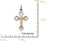 Gold-Plated Sterling Silver Diamond-Cut Fleur-de-lis Budded Crucifix Pendant, 1.10x.57 Inches (28X14.5 MM)