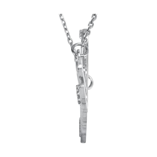 Diamond 'Love' Sterling Silver Pendant Necklace, 18" (.08 Cttw)