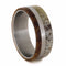 Deer Antler and Whiskey Barrel Oak 8mm Comfort-Fit Matte Titanium Wedding Band