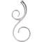 Petite Scroll Pendant, Rhodium-Plated 14k White Gold