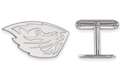 Rhodium-Plated Sterling Silver, Oregon State University Cuff Links, 16MM