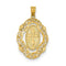 Rhodium-Plated 14k Yellow Gold Cross Medal Pendant