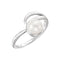 White Freshwater Cultured Pearl Bypass Ring, Rhodium-Plated 14k White Gold (6.5-7.00 mm) Size 7