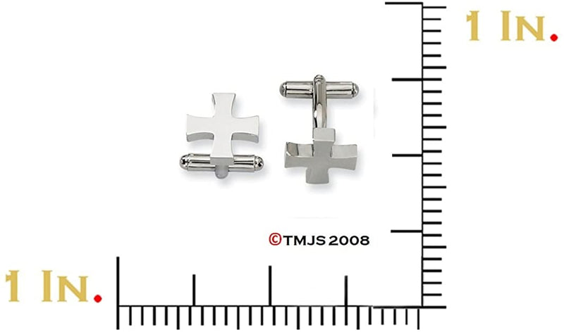 Stainless Steel Cross Cuff Links, 16MM
