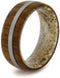 Lyptus Wood, Matte Titanium 6.5mm Comfort-Fit Deer Antler Band, Size 8.25