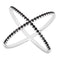 Black CZ X Rhodium Plated Sterling Silver Ring, Size 8