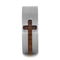 Koa Wood Cross 8mm Comfort-Fit Brushed Titanium Band