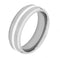 Men's Satin Titanium, Sterling Silver Inlay 7mm Comfort-Fit Band