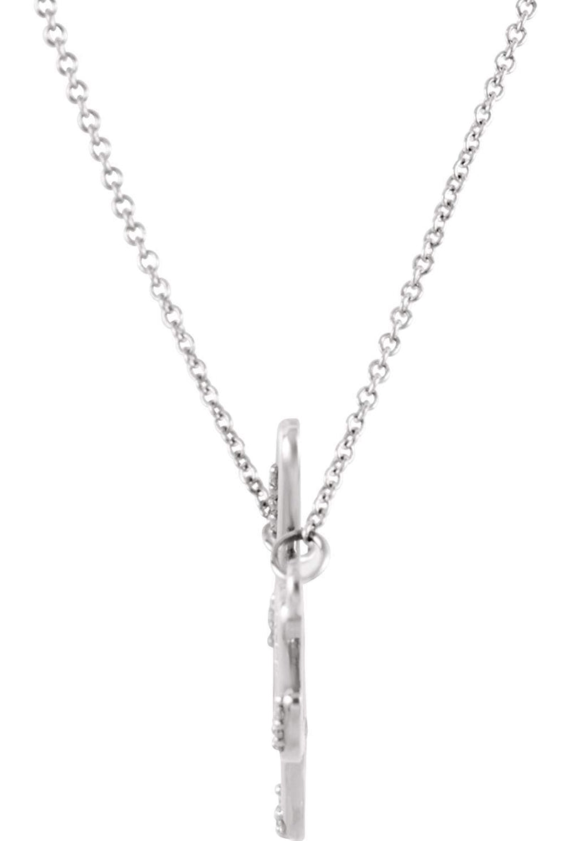 Diamond 'Hope' 14k White Gold Pendant Necklace, 16.8" (.08 Cttw)