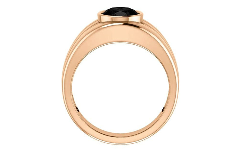 Men's Oval Onyx 25mm 14k Rose Gold Band