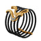 Tango Collection Black Titanium and Bronze Cable 44mm White Sapphire Flexible Cuff Bracelet, 6"