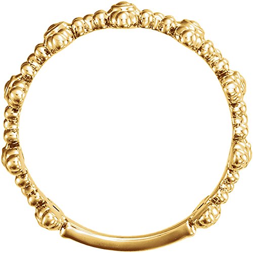 Beaded Cross Ring, 14k Yellow Gold