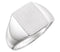 Men's Brushed Signet Ring, Rhodium-Plated 14k White Gold (15x12mm)