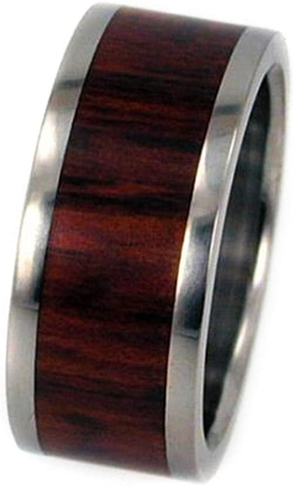 Snakewood Inlay 8mm Comfort Fit Titanium Wedding Band, Size 9.75