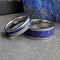 His and Hers Platinum Lapis Lazuli 7.5 Comfort-Fit Band and Lapis Lazuli 6mm Comfort-Fit Titanium Band Size, M8-F7