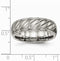 Brushed and Polished Titanium 7mm Grooved Decorative Band, Size 7