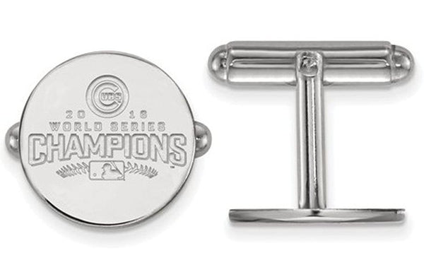 Rhodium-Plated Sterling Silver Chicago Cubs 2016 World Series Cuff Links