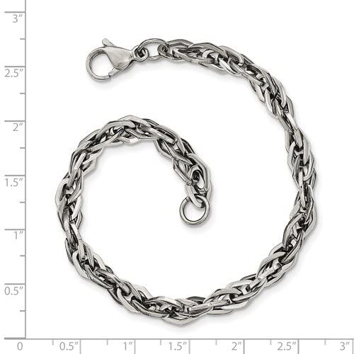 Men's Stainless Steel Link Bracelet, 9 Inches