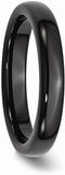 Men's Polished Black Ceramic 4mm Domed Comfort-Fit Wedding Band Size 9.5