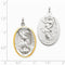 Rhodium-Plated And Vermeil Sterling Silver St. Michael Medal (35X20MM)