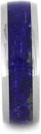 Lapis Lazuli Comfort-Fit 8mm Titanium Band, Size 8.25