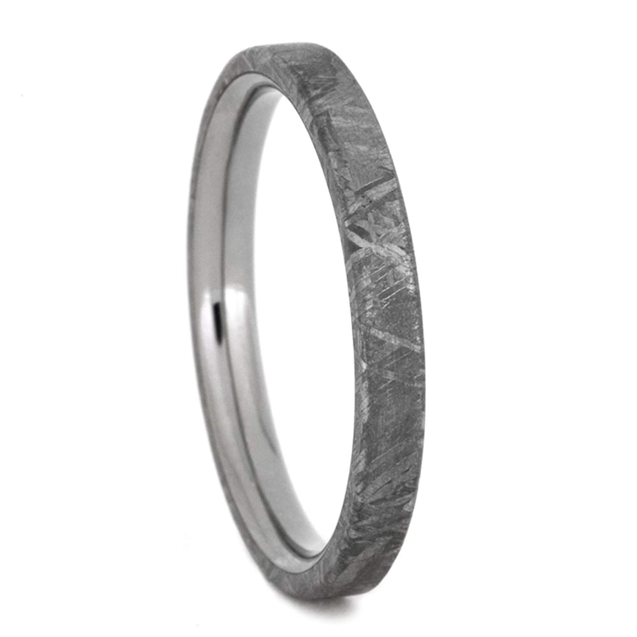 Meteorite Overlay 3mm Comfort-Fit Titanium Wedding Band, Size 11