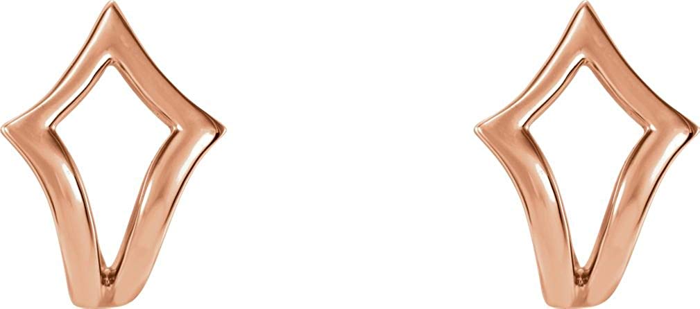 Geometric J-Hoop Earrings, 14k Rose Gold