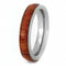 Tulip Wood Inlay 4mm Comfort-Fit Titanium Wedding Ring