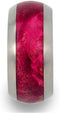 Magenta Box Elder Burl Inlay 10mm Comfort Fit Matte Titanium Band, Size 6.25