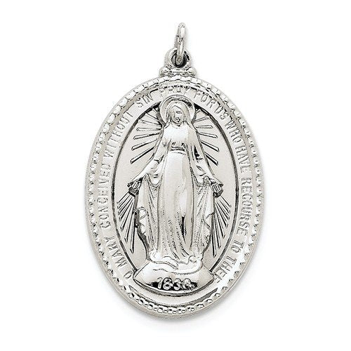 Sterling Silver Miraculous Medal (43X26MM)