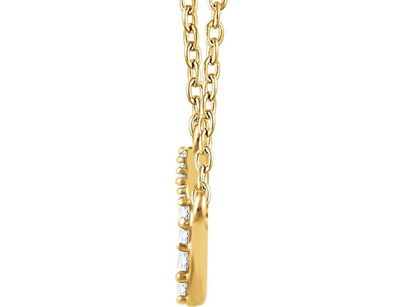 Diamond Rectangle Bar Pendant Necklace in 14k Yellow Gold, 18" (1/6 Cttw)