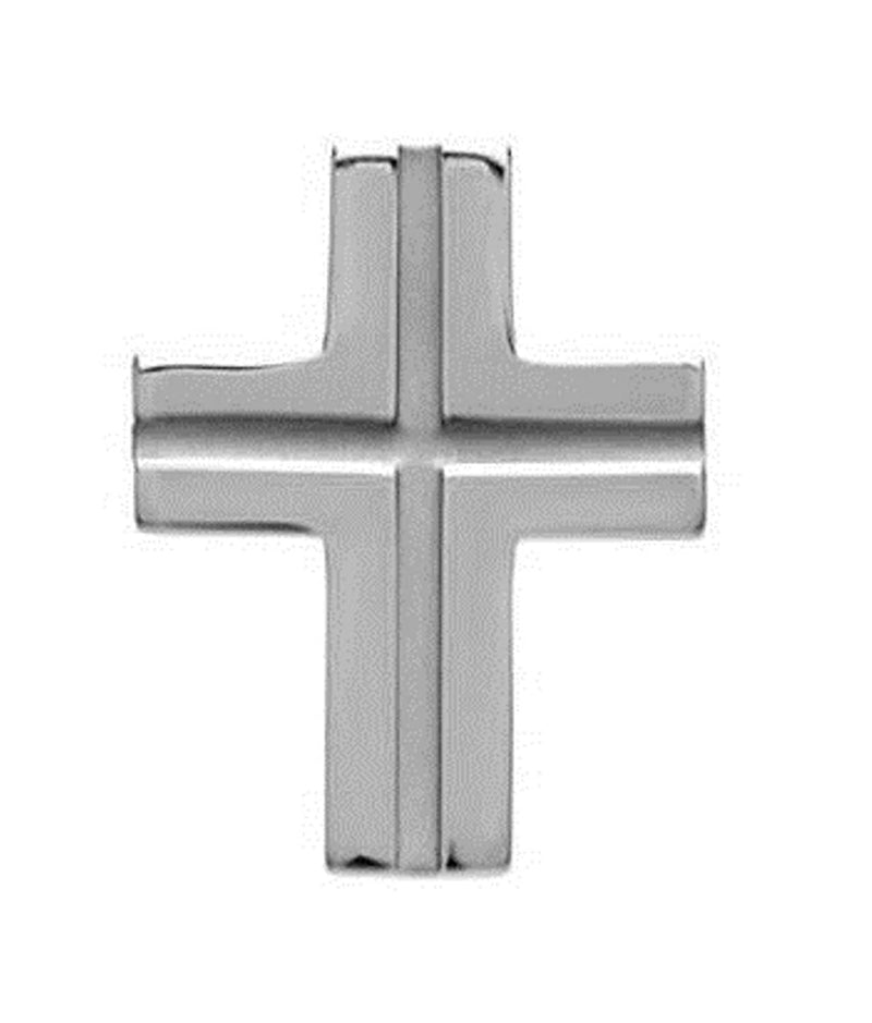 Inlay Greek Cross Rhodium-Plated 14k White Gold Pendant (26.50X20.50 MM)