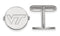 Rhodium-Plated Sterling Silver Virginia Tech Round Cuff Links,15MM