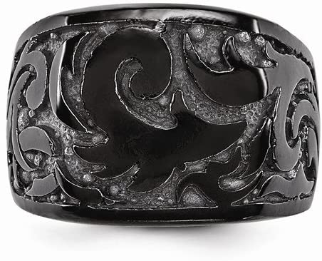 Edward Mirell Black Titanium Casted Design 17mm Signet Ring