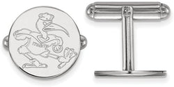 Rhodium-Plated Sterling Silver University of Miami Cuff Links, 15MM