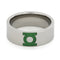 Engraved Green Lantern Insignia Symbol 8mm Comfort-Fit Titanium Ring, Size 11.75