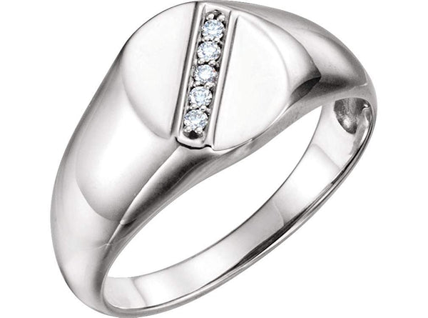 Men's Platinum Diamond Journey Ring (.08 Ctw, G-H Color, SI2-SI3 Clarity) Size 11.5