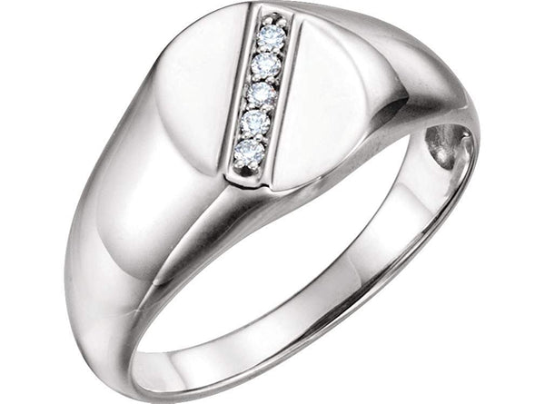 Men's Platinum Diamond Journey Ring (.08 Ctw, G-H Color, SI2-SI3 Clarity) Size 10.75